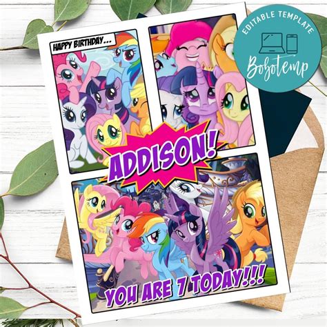 Download 632+ My Little Pony Birthday Card Creativefabrica